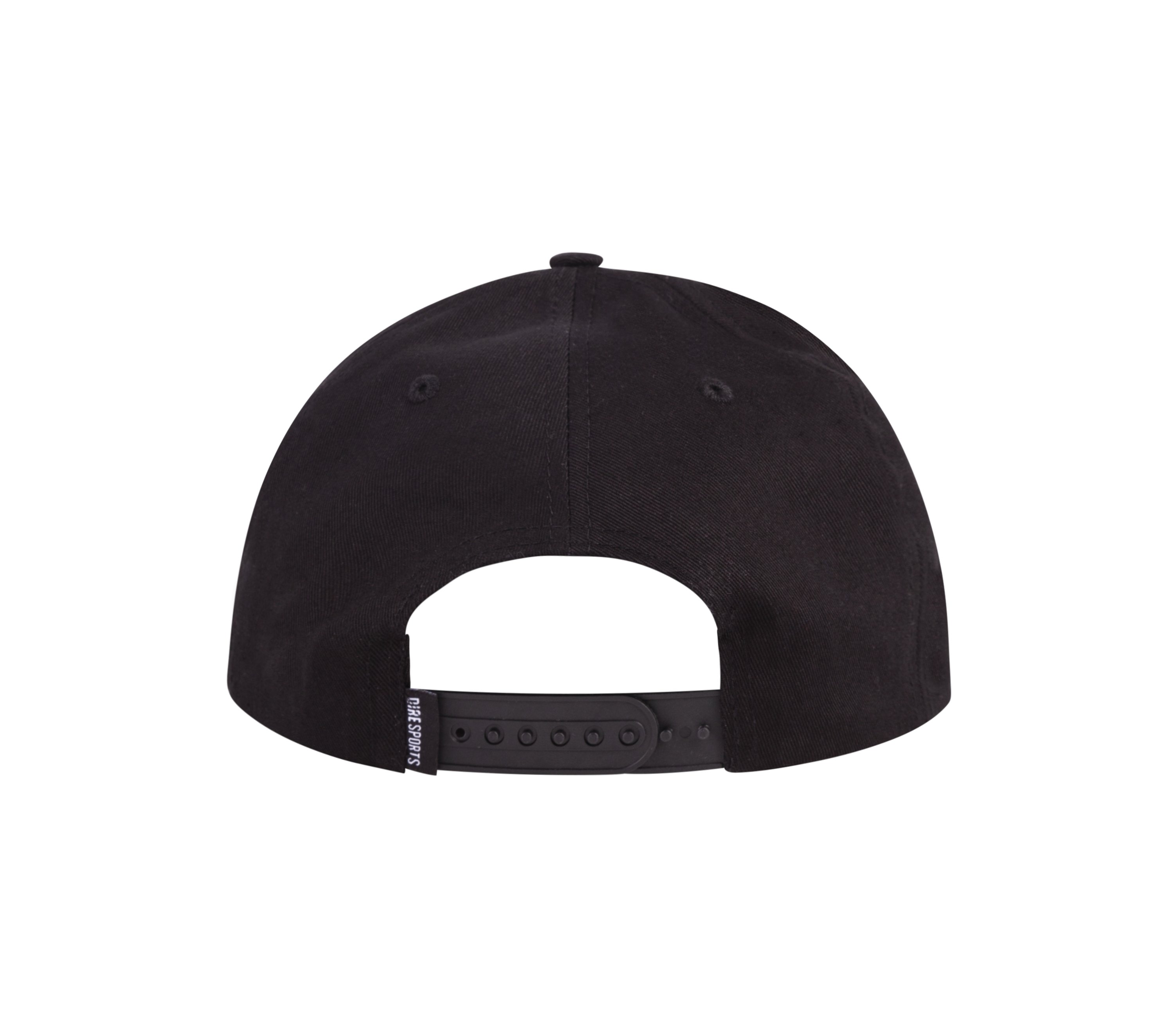 Detail sluiting achterkant DIREsports snapback zwart