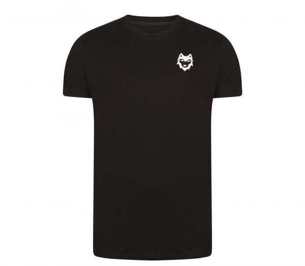 Voorkant DIREsports Wovenband T-shirt zwart met klein DIRE logo