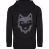 Achterkant zwart DIREsports Hooded Sweater met groot DIRE logo